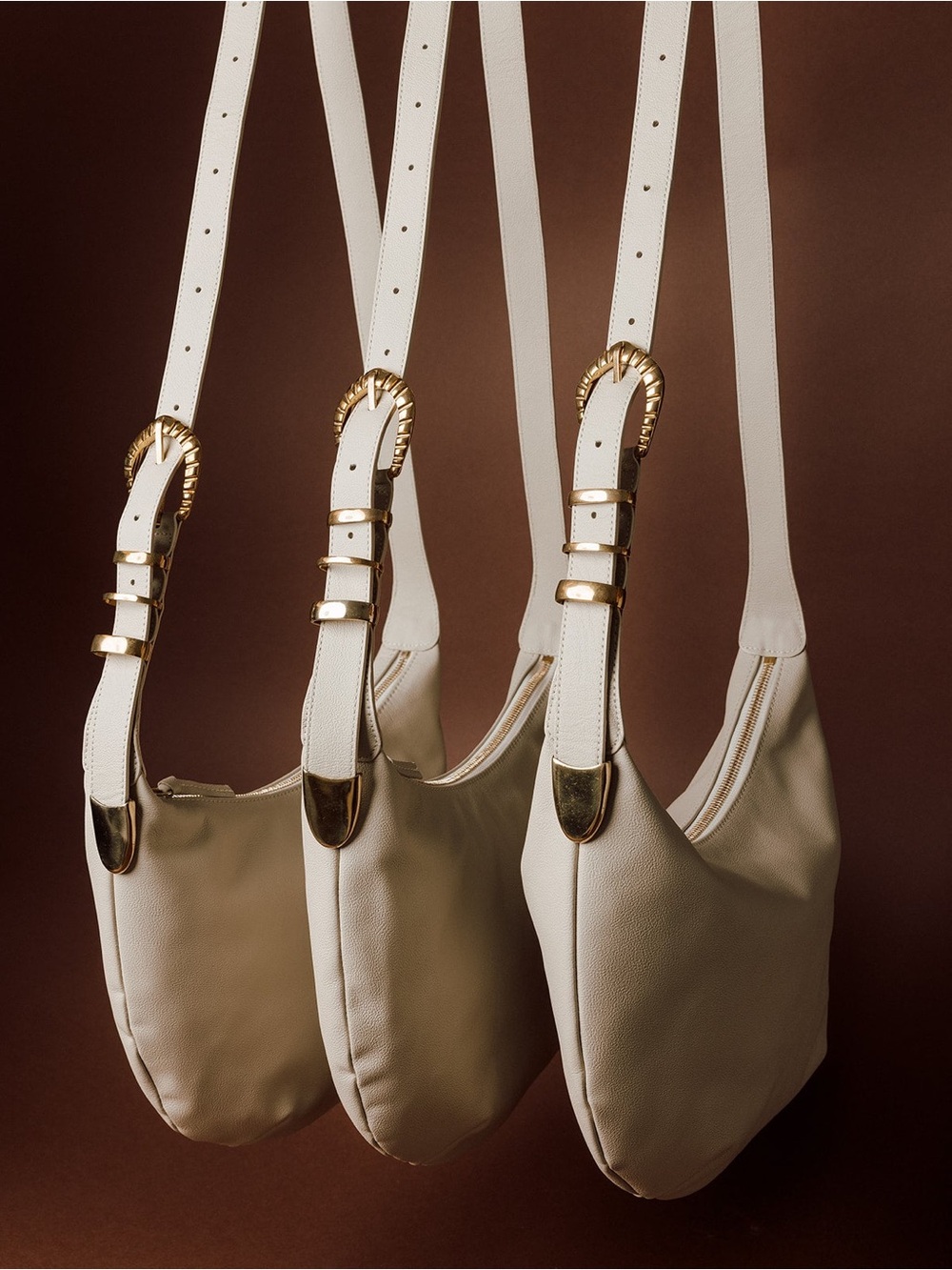 Natalie Borton Sera Crescent Bag, Kenya Edition in Bone Leather - Picture 2 of 12